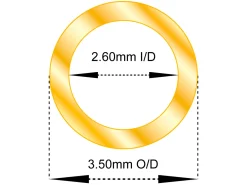 18ct Yellow Gold Tube, Ref 4, Outside Diameter 3.5mm, Inside Diameter 2.6mm, 0.45mm Wall Thickness, 100% Recycled Gold