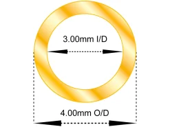9ct Yellow Gold Tube, Ref 3, Outside Diameter 4.0mm, Inside Diameter 3.0mm, 0.5mm Wall Thickness, 100% Recycled Gold