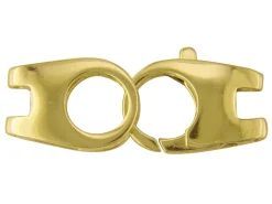 9ct Yellow Gold Two Part Lobster Trigger Clasp Catch 27x11mm, Double Legged