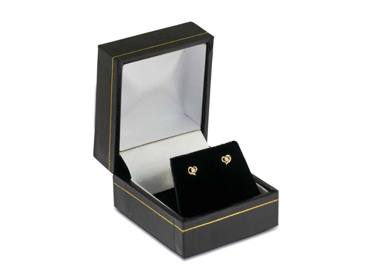 9ct Yellow Gold Valentine's Day Cubic Zirconia Set Stud Earring Gift Set