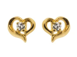 9ct Yellow Gold Valentine's Day Cubic Zirconia Set Stud Earring Gift Set