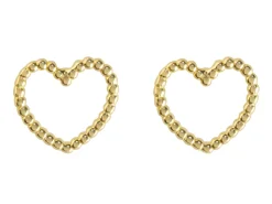 9ct Yellow Gold Valentine's Day Heart Outline Stud Earrings Gift Set