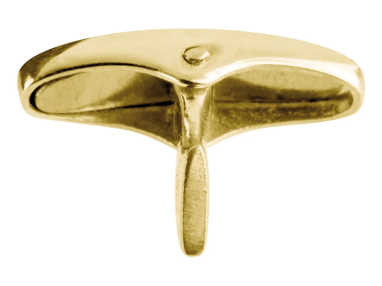 9ct Yellow Gold Whale Tail Cufflink Oval