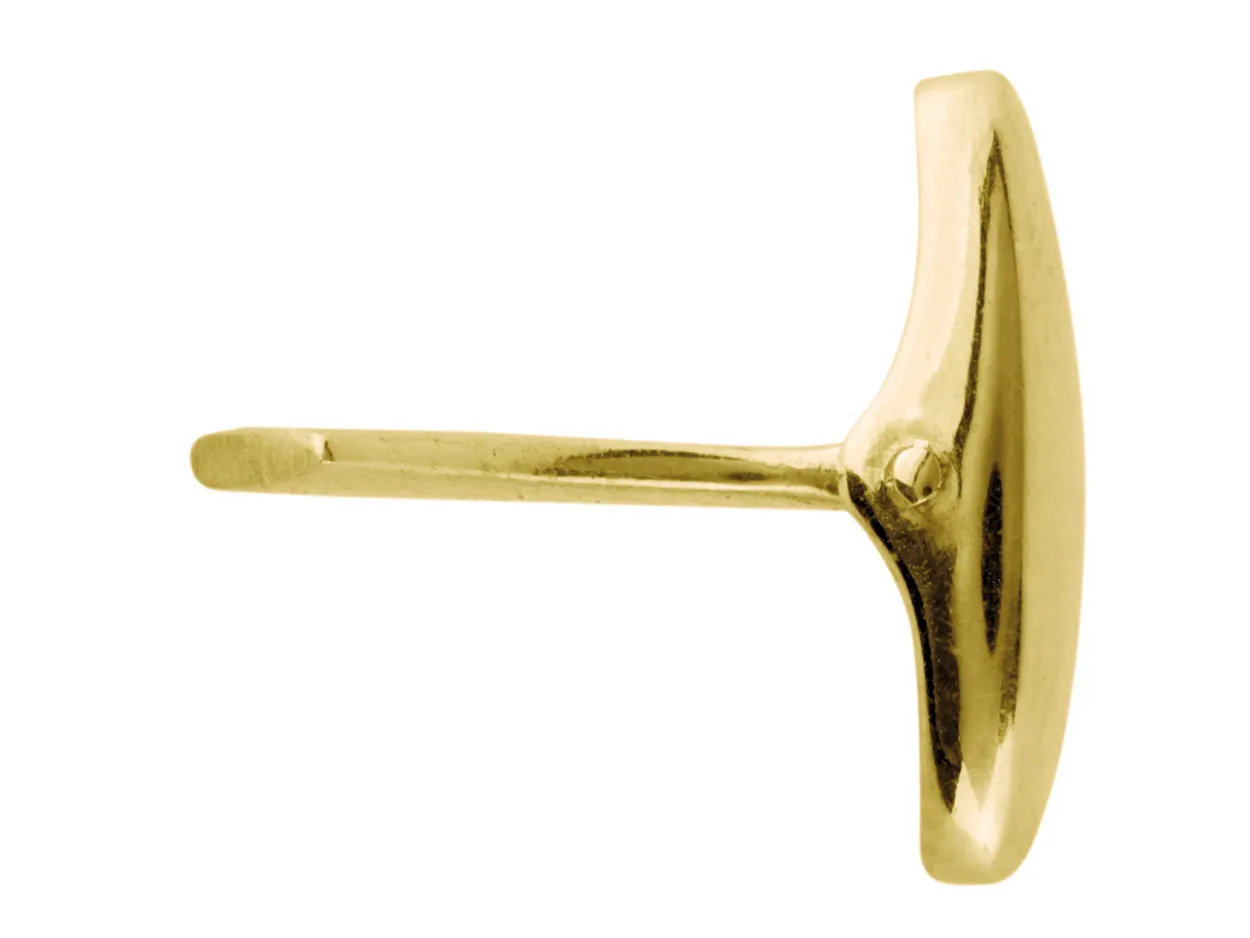 9ct Yellow Gold Whale Tail Cufflink Oval