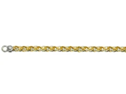 9ct Yellow & White Gold 4.2mm Round Spiga Chain 18