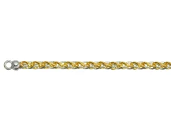 9ct Yellow & White Gold 4.2mm Round Spiga Chain 16