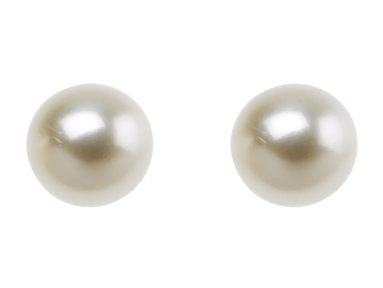 Cultured Pearl Pair Full Round Half Drilled 3.5-4mm White Freshwater