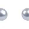 Cultured Pearl Pair Full Round Half Drilled 3.5-4mm Silver Grey Freshwater