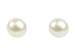 Cultured Pearl Pair Full Round Half Drilled 7-7.5mm White Freshwater