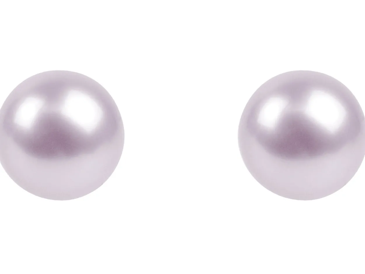 Cultured Pearl Pair Full Round Half Drilled 5-5.5mm Pink Freshwater