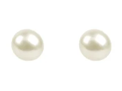Cultured Pearl Pair Full Round Half Drilled 4.5-5mm White Freshwater