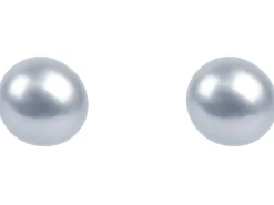 Cultured Pearl Pair Full Round Half Drilled 5-5.5mm Silver Grey Freshwater