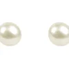 Cultured Pearl Pair Full Round Half Drilled 6.5-7mm White Freshwater