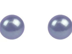 Cultured Pearl Pair Full Round Half Drilled 7-7.5mm Peacock Grey Freshwater