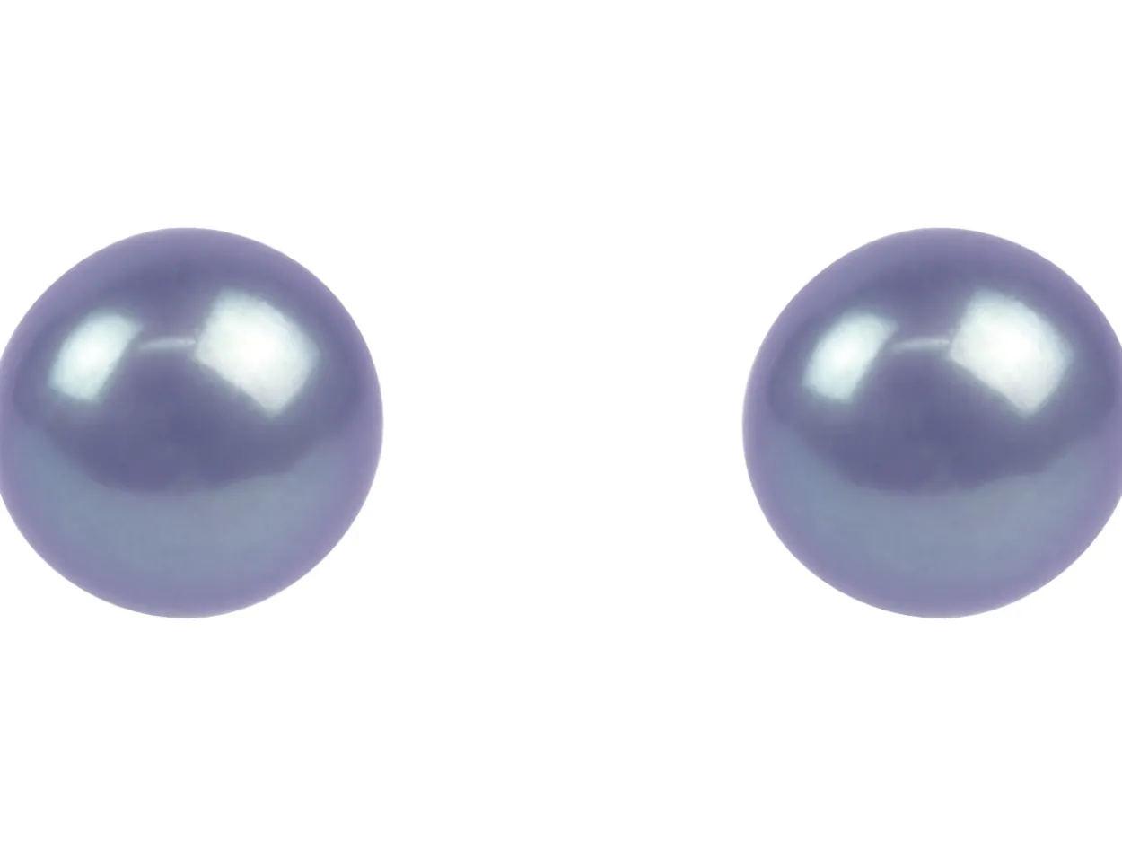 Cultured Pearl Pair Full Round Half Drilled 4-4.5mm Peacock Grey Freshwater