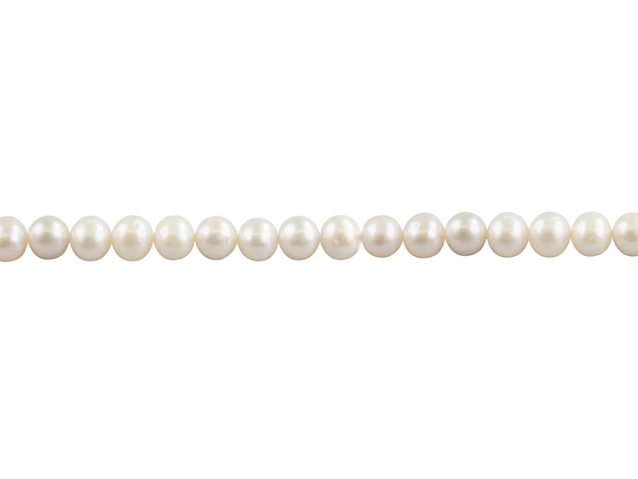 Cultured Pearls Fresh Water, 6-6.5mm, White, Potato Round, 16"/40cm