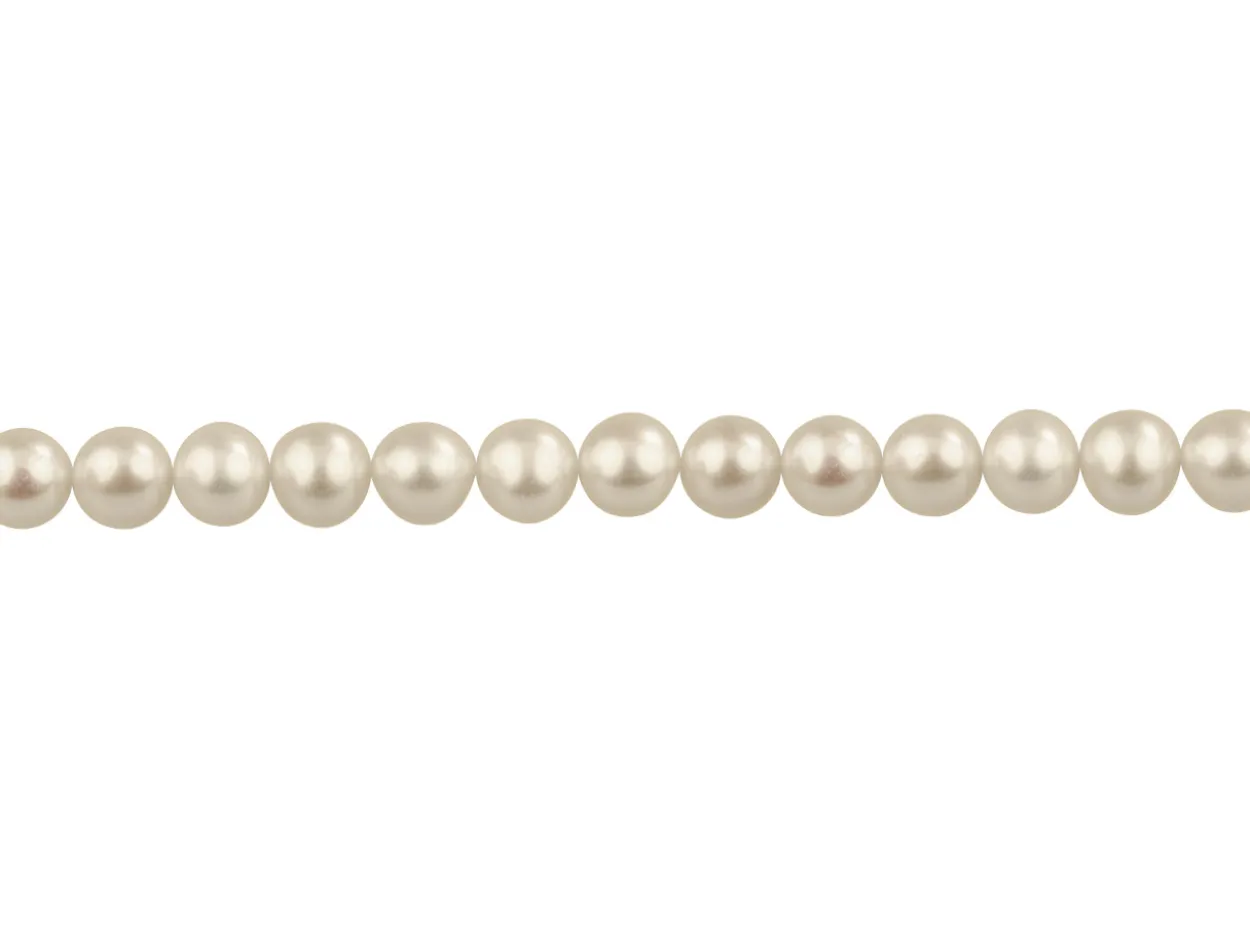Cultured Pearls Fresh Water, 7-7.5mm, White, Potato Round, 16"/40cm