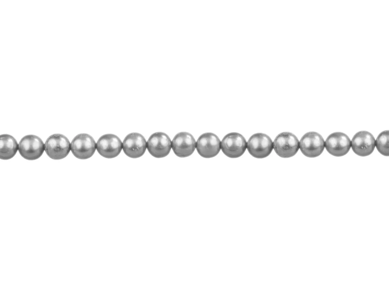 Cultured Pearls Fresh Water, 6-6.5mm, Silver Grey, Potato Round, 16"/40cm