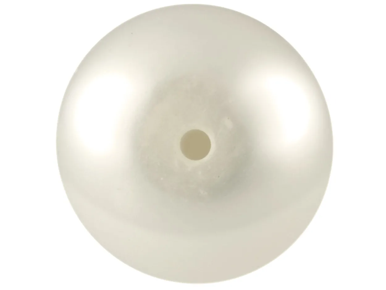 Cultured Pearls Pair Button Half Drilled 9-9.5mm, White, Freshwater