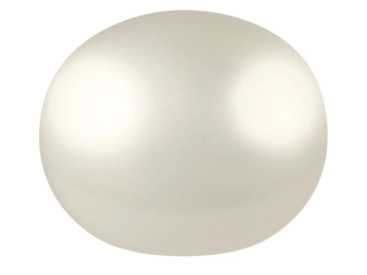 Cultured Pearls Pair Button Half Drilled 8.5-9mm, White, Freshwater