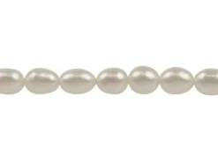 Cultured Pearls, 6x4mm, Natural White, Rice, 16"/40cm
