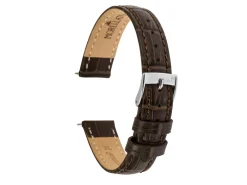 Dark Brown Bolle Genuine Leather Watch Strap, 18mm