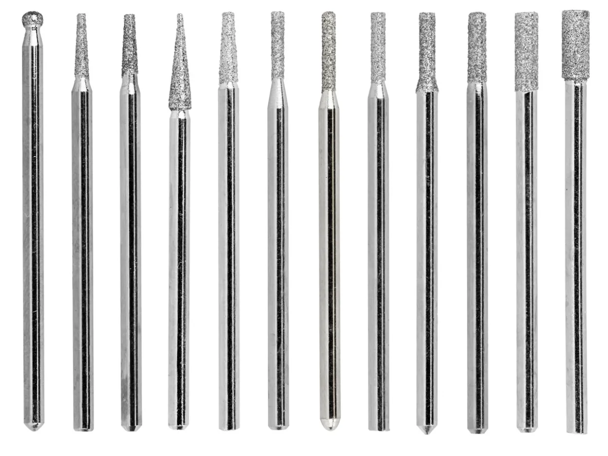 Diamond Burr Set Of 12 Assorted Shapes