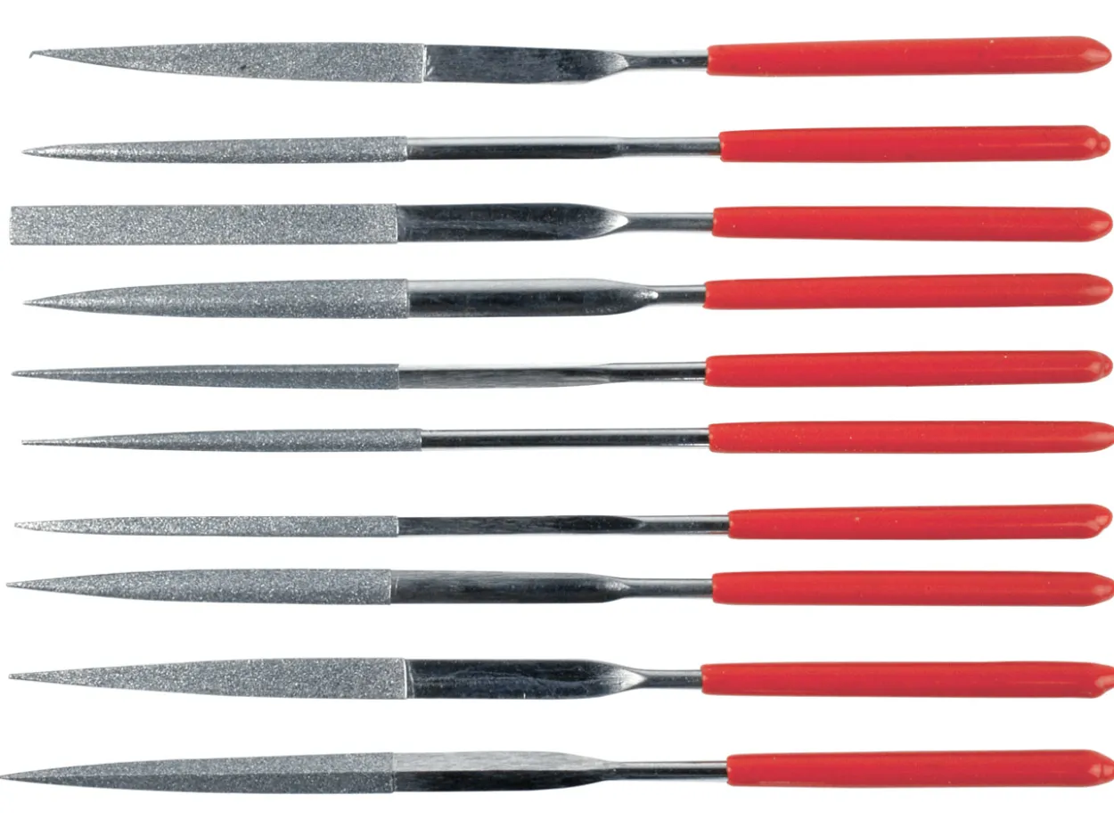 Diamond Files Set Of 10, 140mm/5.5''