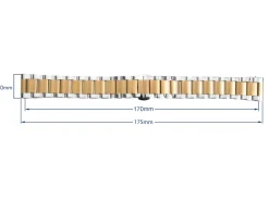 Dual Tone Stainless Steel And Gold Bracelet, Centre Clasp, 20mm