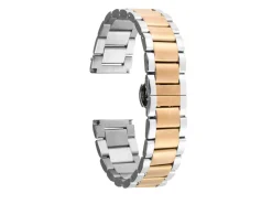 Dual Tone Stainless Steel And Gold Bracelet, Centre Clasp, 18mm