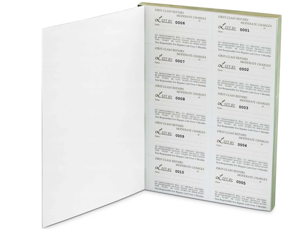 Duplicate Repair Book 1-1000, 1000 Self Duplicating Tickets, A4 Size