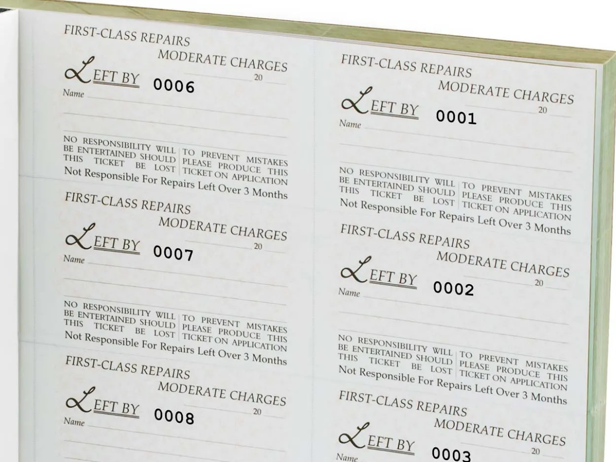 Duplicate Repair Book 1-1000, 1000 Self Duplicating Tickets, A4 Size