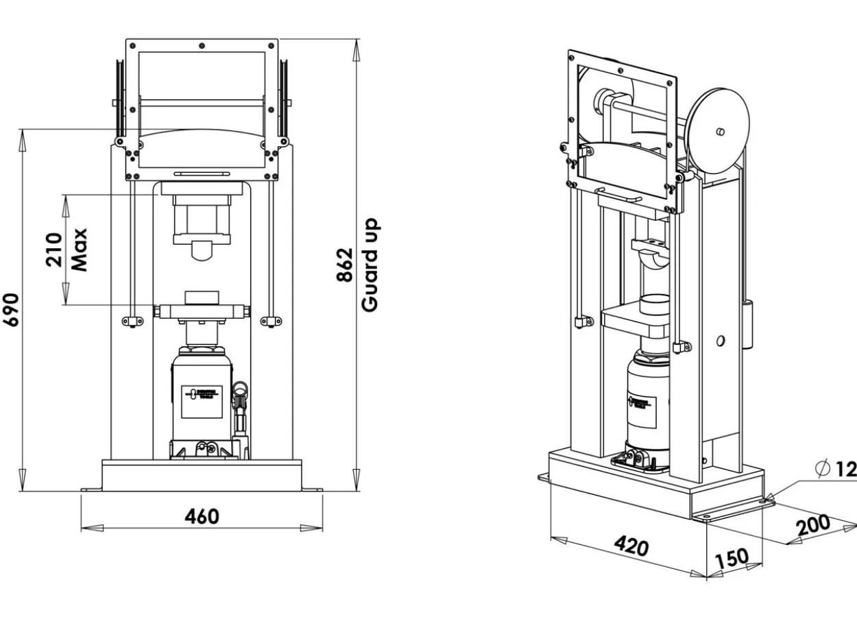 Durston Hydraulic Press, 20 Tonne