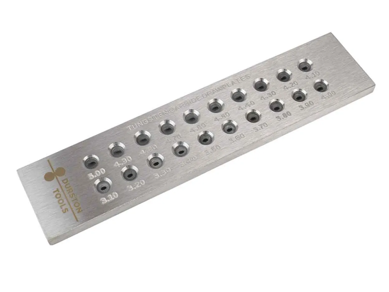 Durston Tungsten Carbide Drawplate, Oval, 3.1mm - 5.0mm, 20 Hole