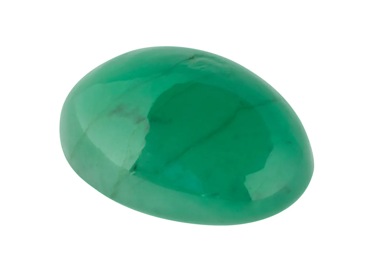 Emerald, Oval Cabochon, 7x5mm