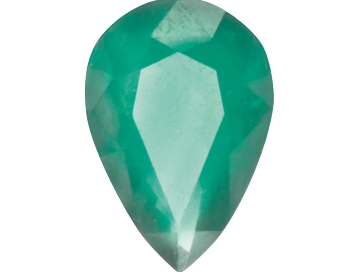 Emerald, Pear, 6x4mm