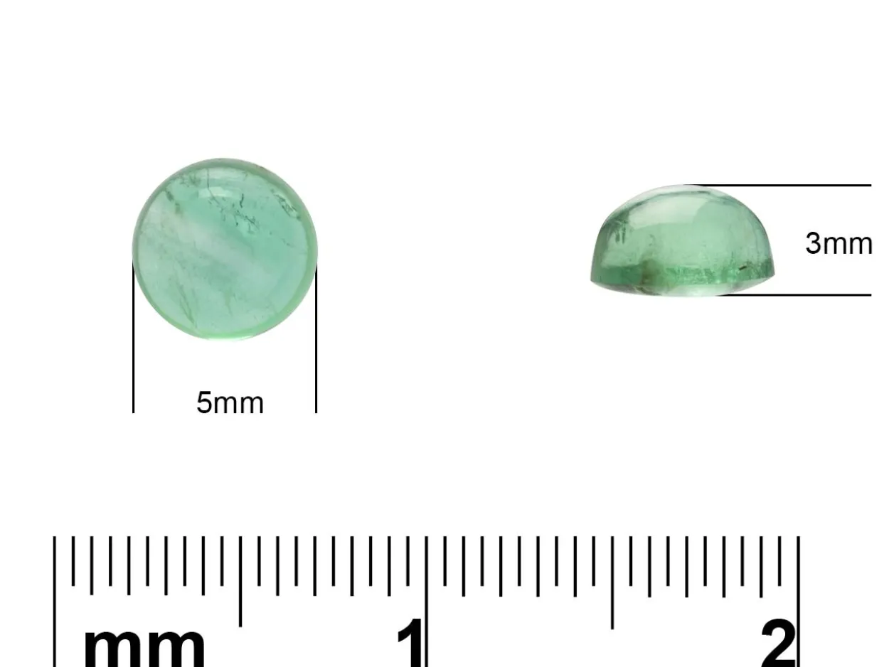 Emerald, Round Cabochon, 5mm