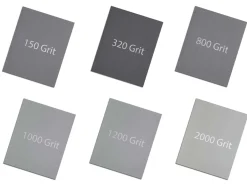Emery Paper Set Of 6 Grits, 150, 320, 800, 1000, 1200 And 2000, Pack of 6