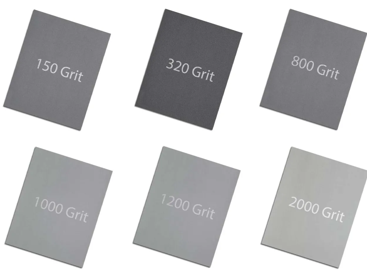 Emery Paper Set Of 6 Grits, 150, 320, 800, 1000, 1200 And 2000, Pack of 6