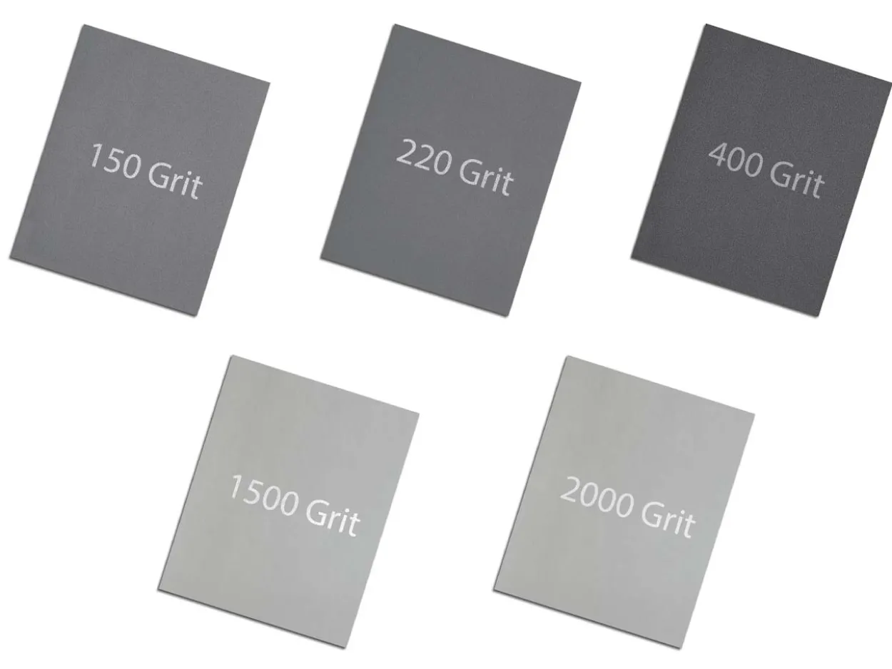 Emery Paper Set Of 5 Grits, 150, 220, 400, 1200 And 2000, Pack of 5