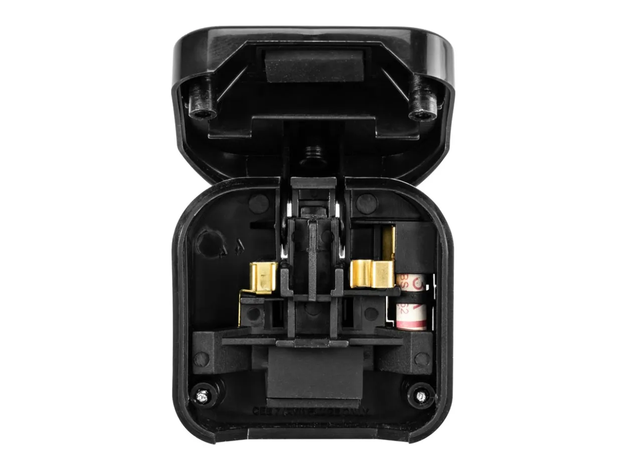 Eu Cee Round 2 Pin Plug To UK 3 Pin Plug Converter