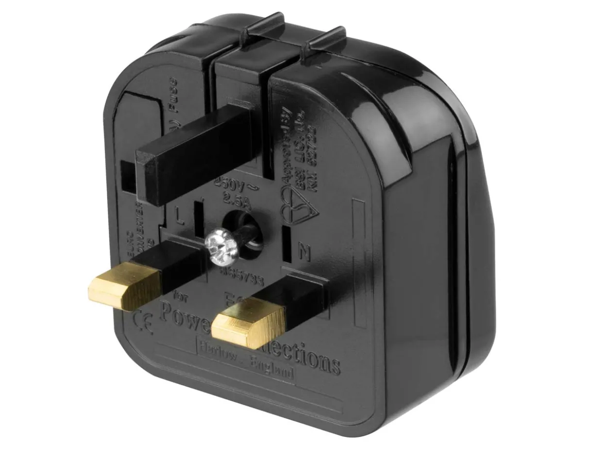 EU Europlug Flat 2 Pin Plug To UK 3 Pin Plug Converter