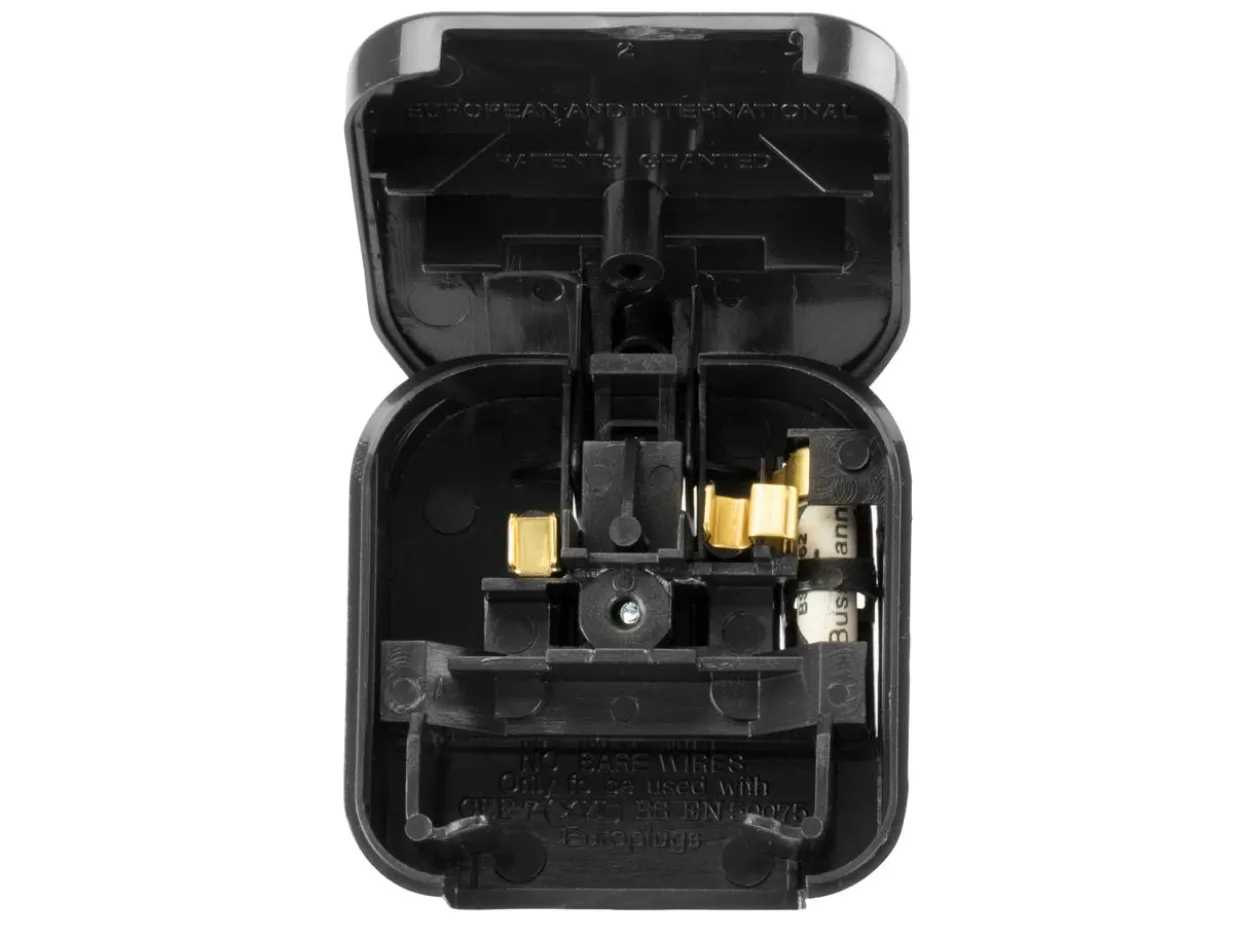 EU Europlug Flat 2 Pin Plug To UK 3 Pin Plug Converter