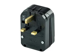 EU Shucko Round 2 Pin Plug To UK 3 Pin Plug Converter