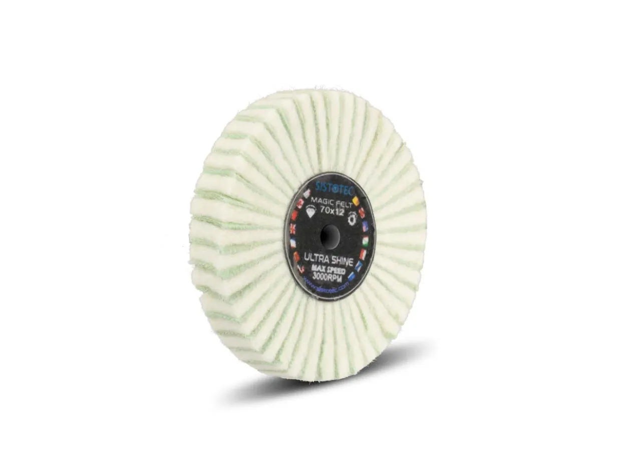 Felt And Emery Flap Wheel, 70mm X 12mm
