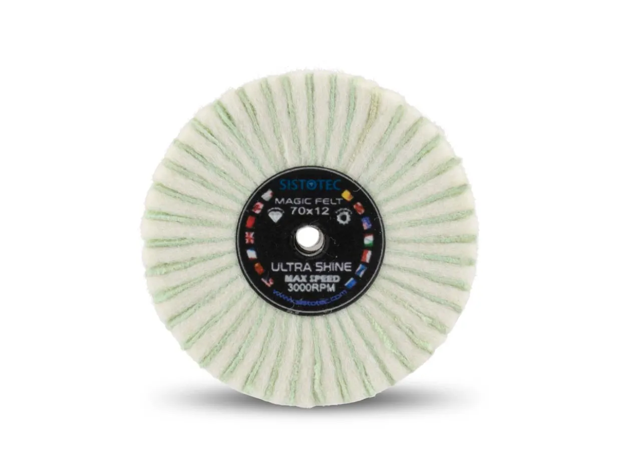 Felt And Emery Flap Wheel, 70mm X 12mm
