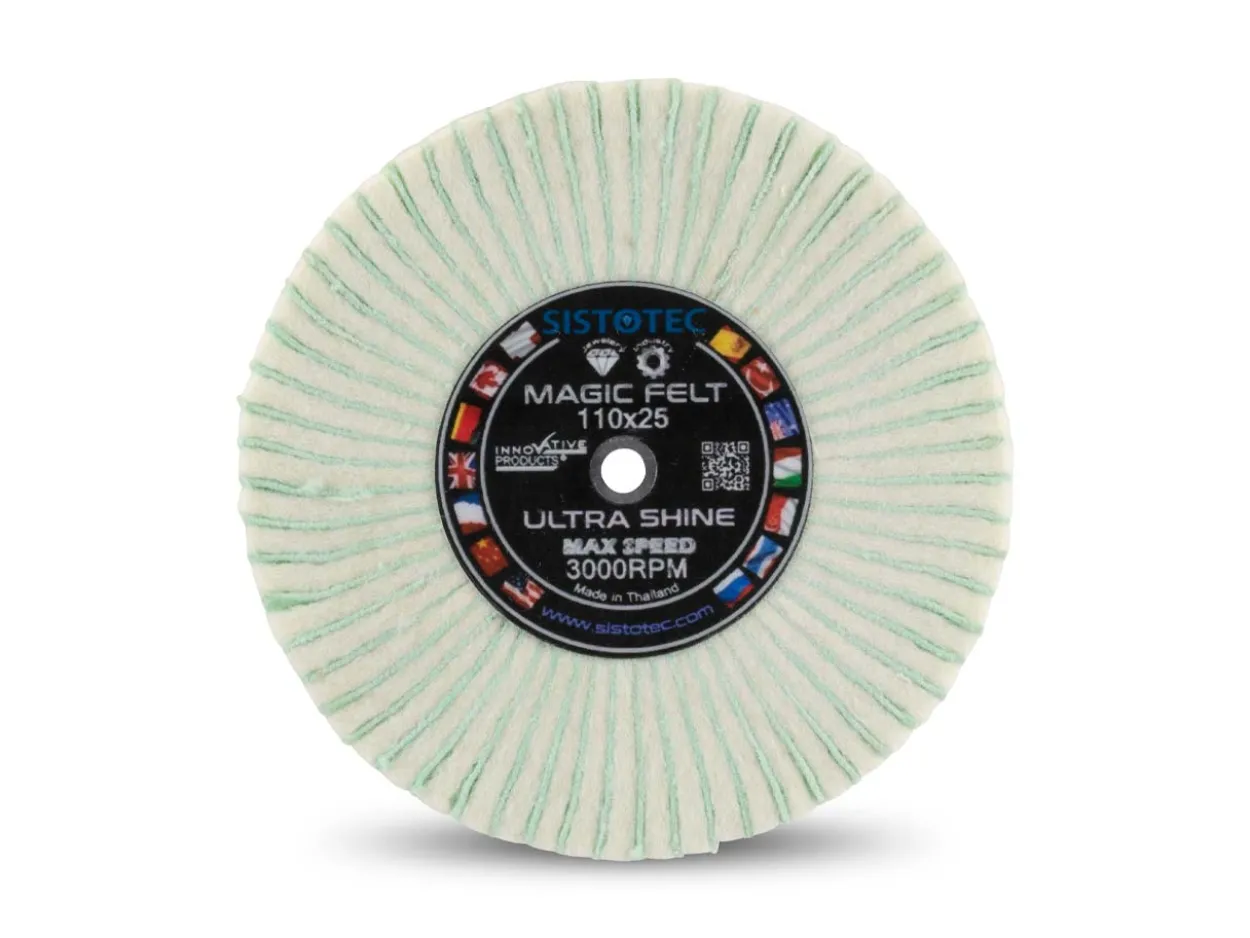 Felt And Emery Flap Wheel, 110mm X 25mm