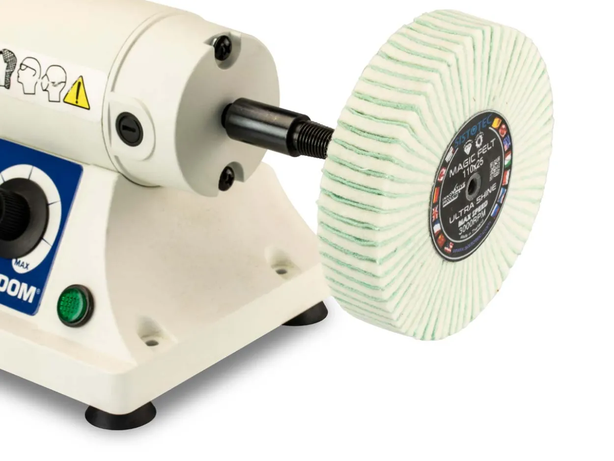 Felt And Emery Flap Wheel, 110mm X 25mm