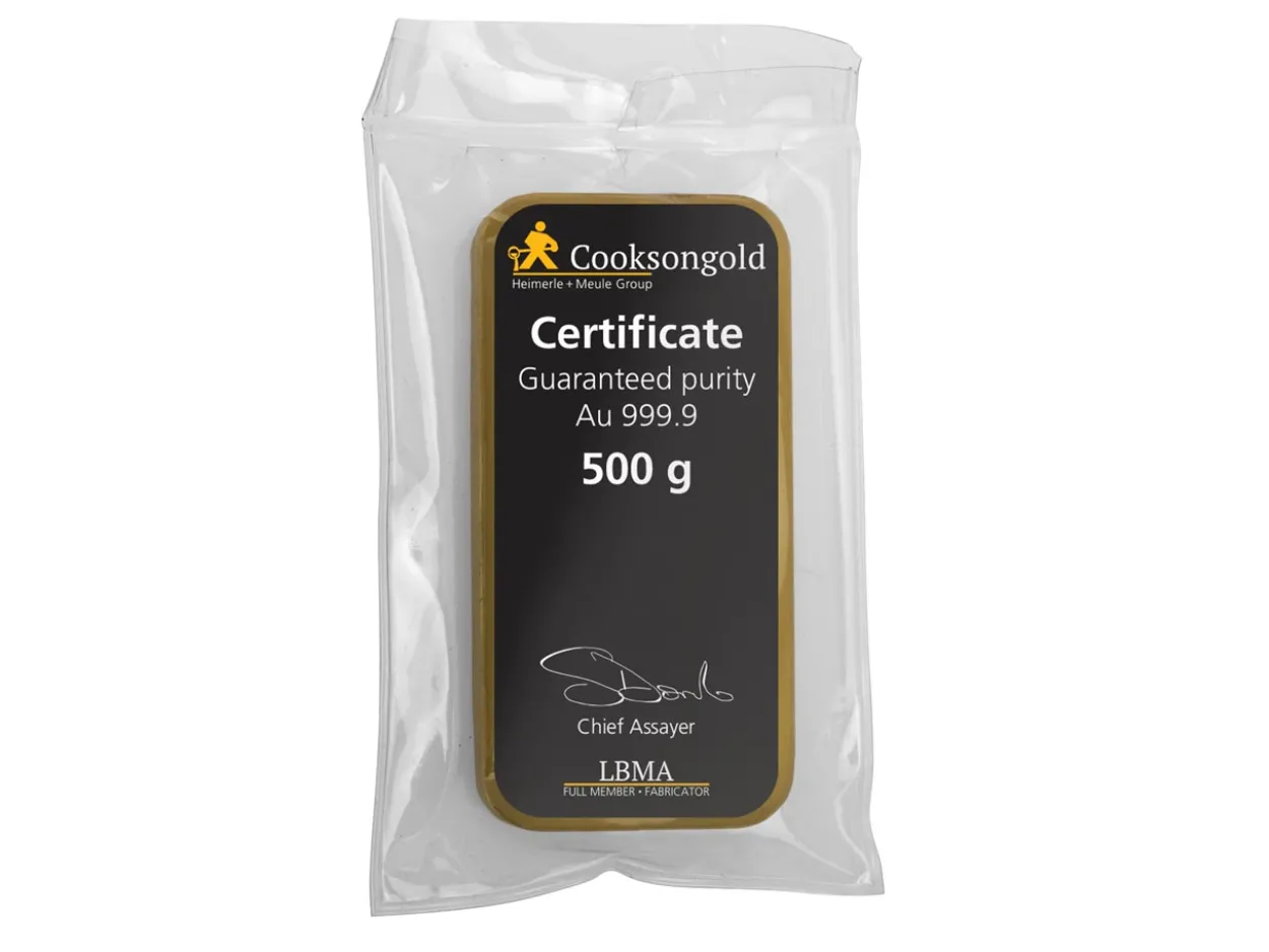 Fine Gold Bar 500g Cast UK Design With A Serial Number, 100% Recycled Gold