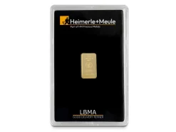 Fine Gold Bar 2.5g Stamped H+M Card Design